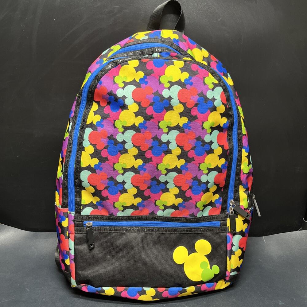 Disney Parks Mickey Mouse All Over Print Rainbow Backpack Walt Disney World